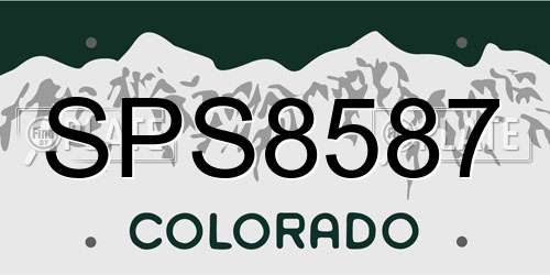 SPS8587 Colorado License Plate
