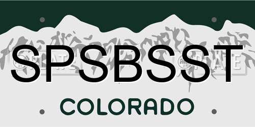 SPSBSST Colorado License Plate