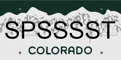 SPSSSST Colorado License Plate