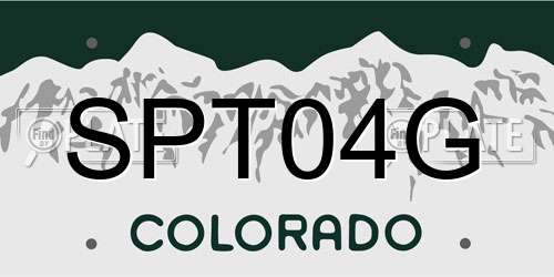 SPT04G Colorado License Plate
