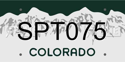SPT075 Colorado License Plate