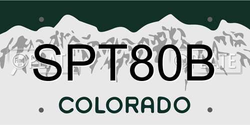 SPT80B Colorado License Plate