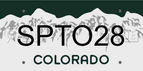 SPTO28 Colorado License Plate
