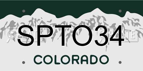 SPTO34 Colorado License Plate