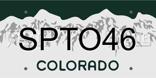 SPTO46 Colorado License Plate