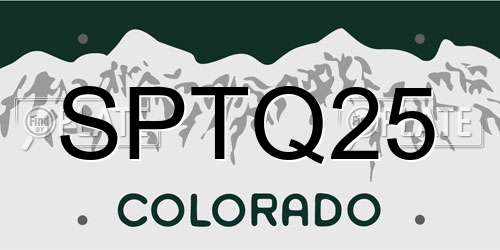 SPTQ25 Colorado License Plate