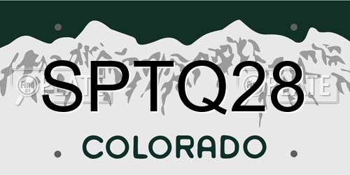SPTQ28 Colorado License Plate