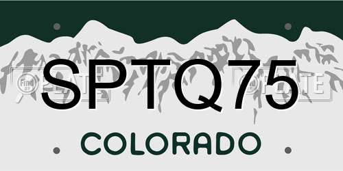 SPTQ75 Colorado License Plate