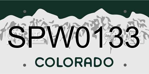 SPW0133 Colorado License Plate