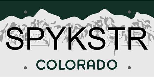 SPYKSTR Colorado License Plate