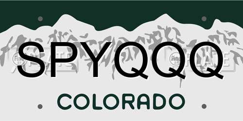 SPYQQQ Colorado License Plate