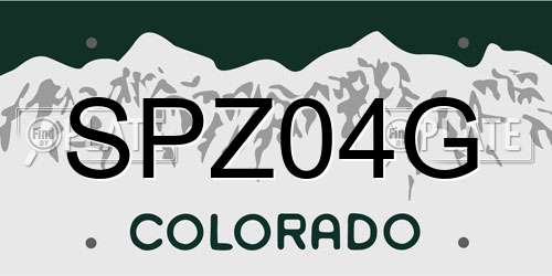 SPZ04G Colorado License Plate