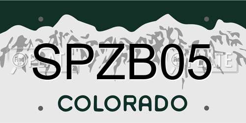 SPZB05 Colorado License Plate