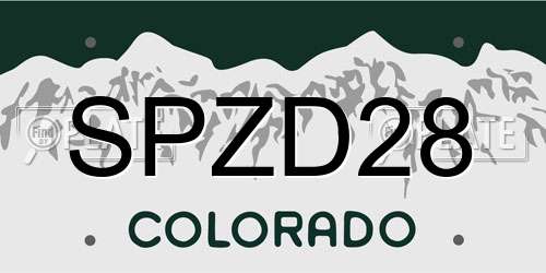 SPZD28 Colorado License Plate