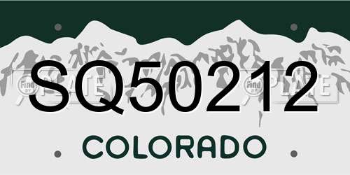 SQ50212 Colorado License Plate
