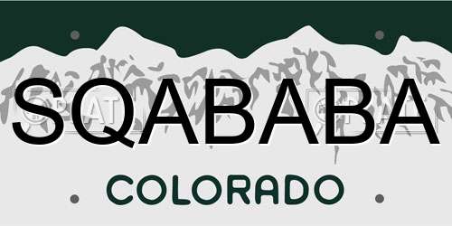 SQABABA Colorado License Plate