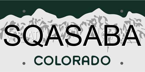SQASABA Colorado License Plate