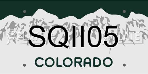 SQII05 Colorado License Plate