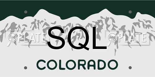 SQL Colorado License Plate