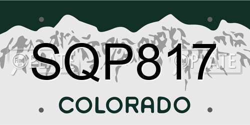 SQP817 Colorado License Plate