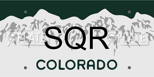 SQR Colorado License Plate