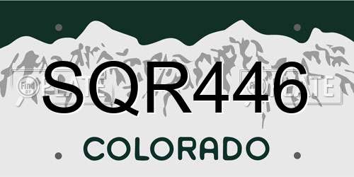 SQR446 Colorado License Plate