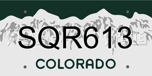 SQR613 Colorado License Plate