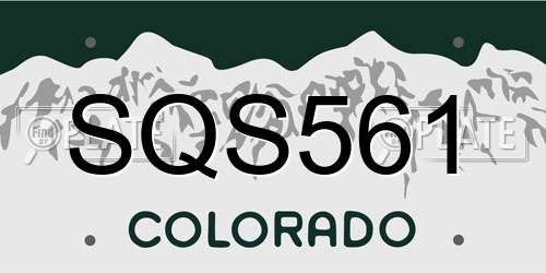 SQS561 Colorado License Plate