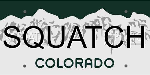 SQUATCH Colorado License Plate