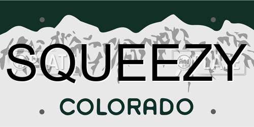 SQUEEZY Colorado License Plate