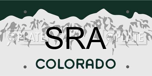 SRA Colorado License Plate