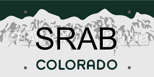 SRAB Colorado License Plate