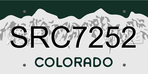 SRC7252 Colorado License Plate