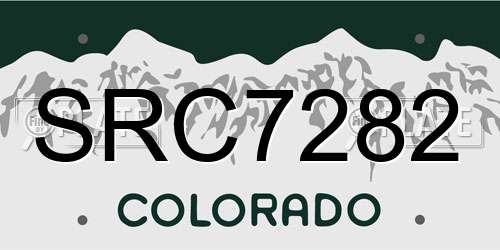 SRC7282 Colorado License Plate