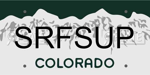 SRFSUP Colorado License Plate
