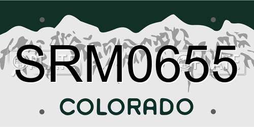 SRM0655 Colorado License Plate