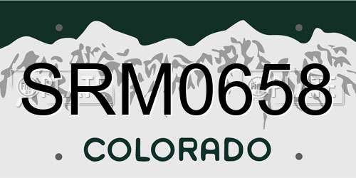 SRM0658 Colorado License Plate