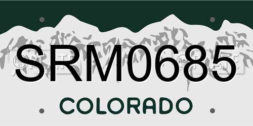 SRM0685 Colorado License Plate