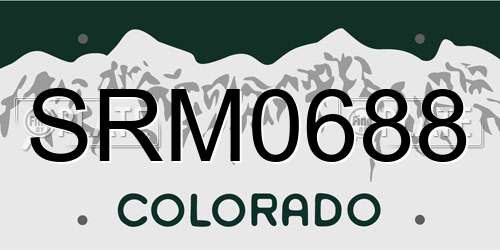 SRM0688 Colorado License Plate