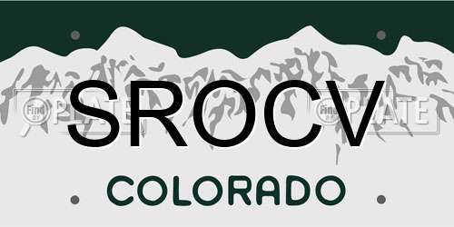 SROCV Colorado License Plate