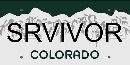 SRVIVOR Colorado License Plate