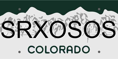 SRXOSOS Colorado License Plate
