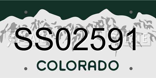SS02591 Colorado License Plate