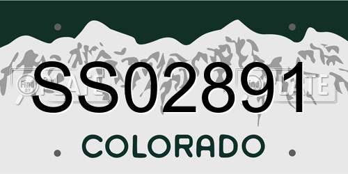 SS02891 Colorado License Plate