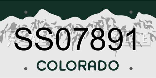 SS07891 Colorado License Plate