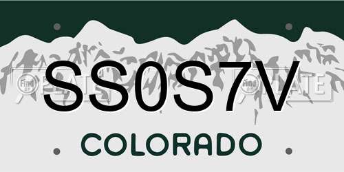 SS0S7V Colorado License Plate