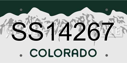 SS14267 Colorado License Plate