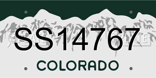 SS14767 Colorado License Plate