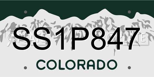 SS1P847 Colorado License Plate