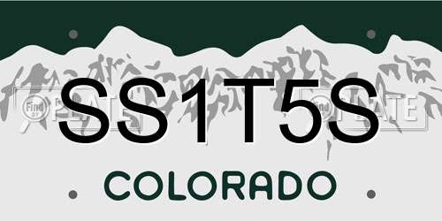 SS1T5S Colorado License Plate